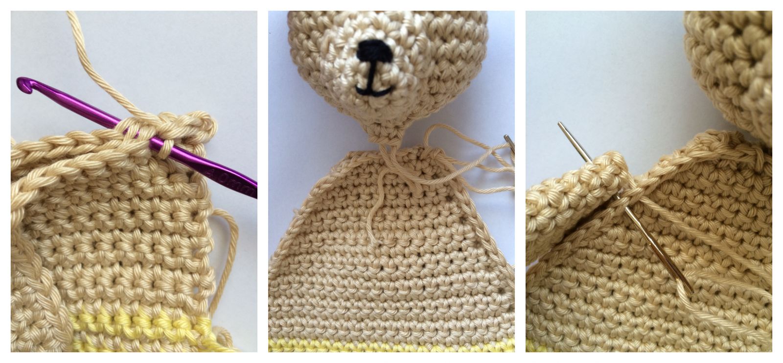 Blog-Inhaltsbild für 'Schmusetuch Bärli, kostenlose Häkelanleitung'